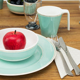 Melamin Tassenset pastellgrün 4 Tassen je 350 ml - Campinggeschirr Geschirr Personen Picknick Camping Outdoor